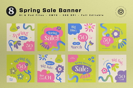 Hand Drawn Spring Sale Banner, an UI Kit Template by graphicook