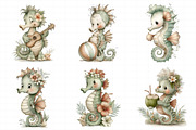Summer Funny Seahorse Clipart, an Illustration by Daily.Designs (Thumbnail 4 of 8)