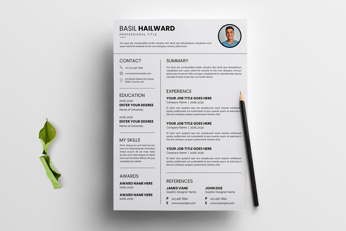 Executive Resume Template, a Resume Template by evgenystudio (Photo 4 of 4)