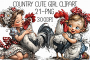 21 PNG Country Cute Girl Clipart, an Illustration by Libby Wishes (Thumbnail 1 of 7)