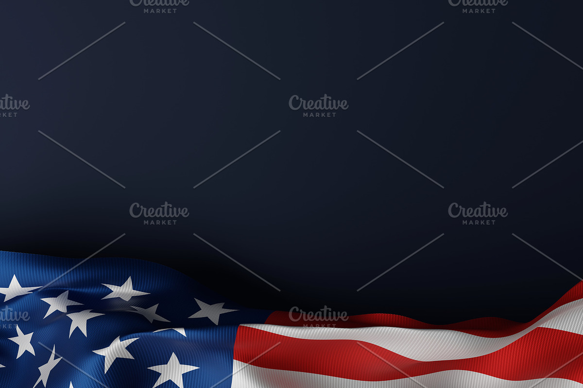 American flag on blue background, a Seasonal Illustration by ArtBackground