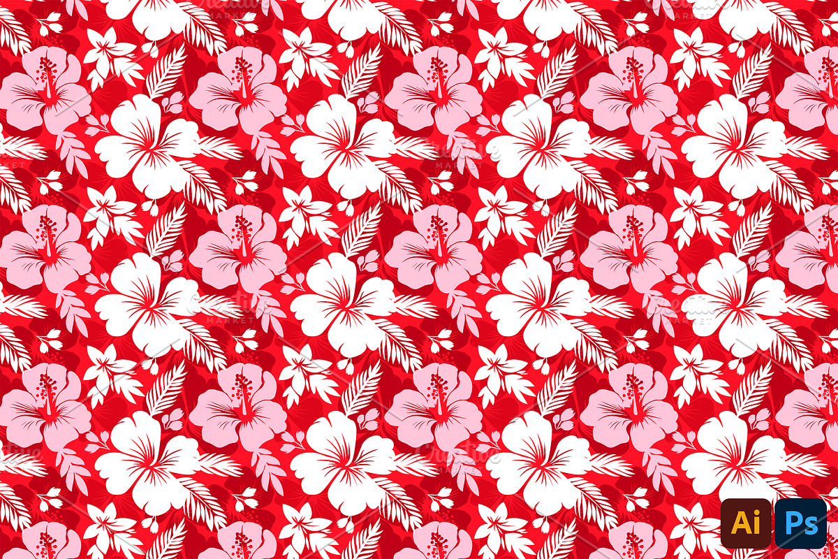 Hawaiian Shirt Hibiscus Pattern, a Pattern Graphic by MISS CHATZ