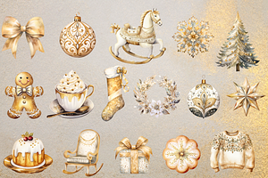 Gold Sparkle Christmas Clipart