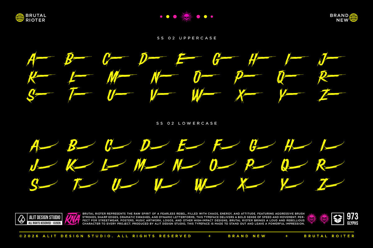 Brutal Rioter Typeface, a Script Font by alit design (Photo 12 of 20)