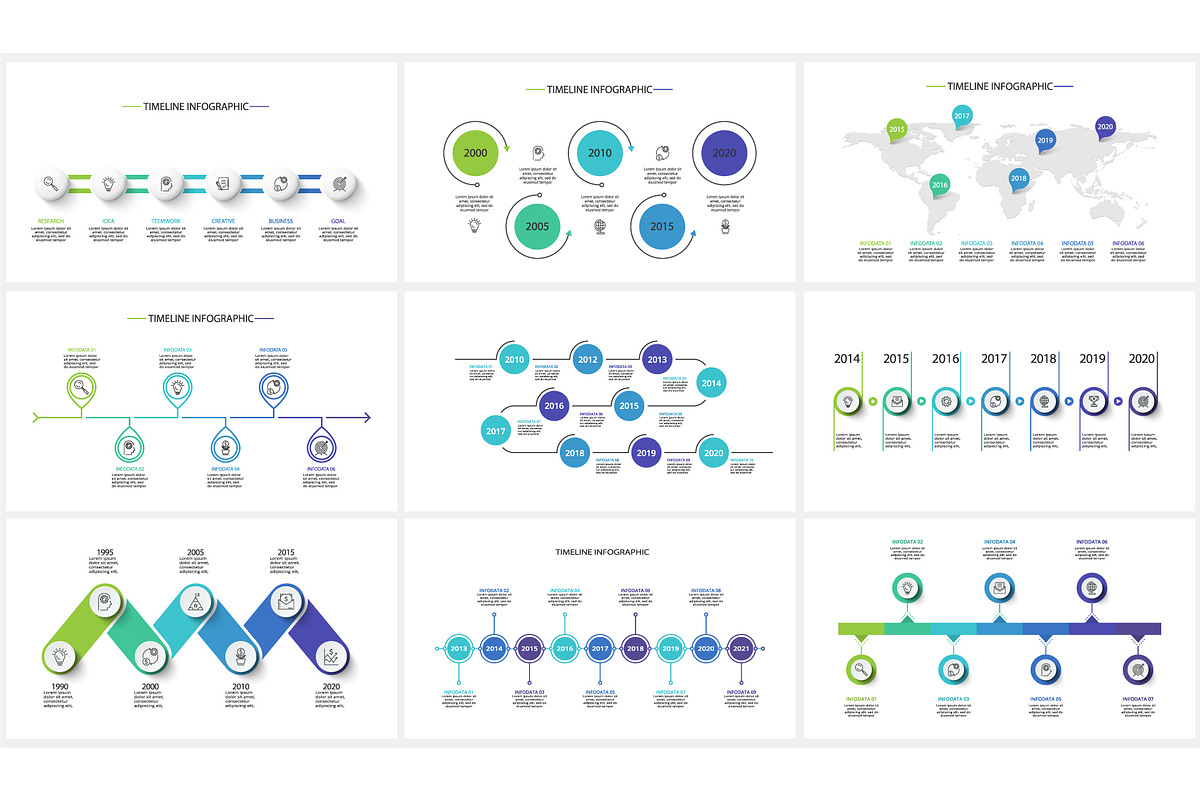 Timeline Presentation Canva Template preview 4