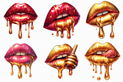 Golden Lips PNG, an Illustration by Libby Wishes (Thumbnail 2 of 8)