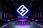 Futuristic pedestal Logo mock-ups, a Product Mockup by S_design (Thumbnail 5 of 12)