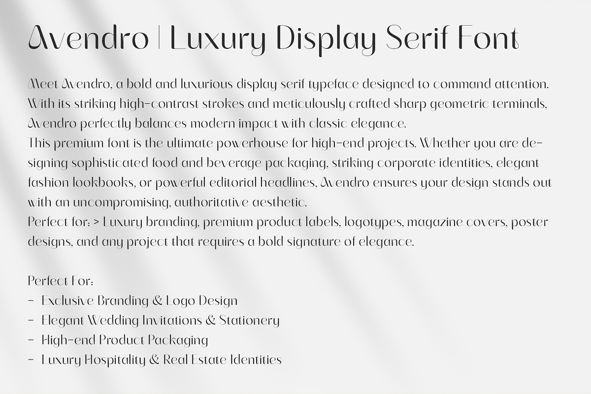 Avendro Premium Elegant Slab, a Serif Font by OWPictures (Photo 9 of 10)