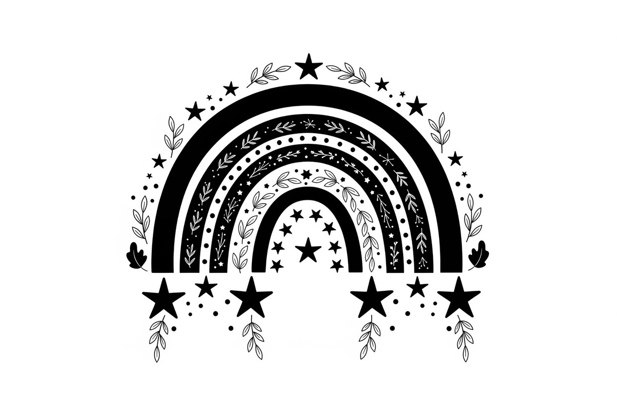 Boho Rainbow Silhouette Bundle, an Illustration by yasushie (Photo 5 of 31)