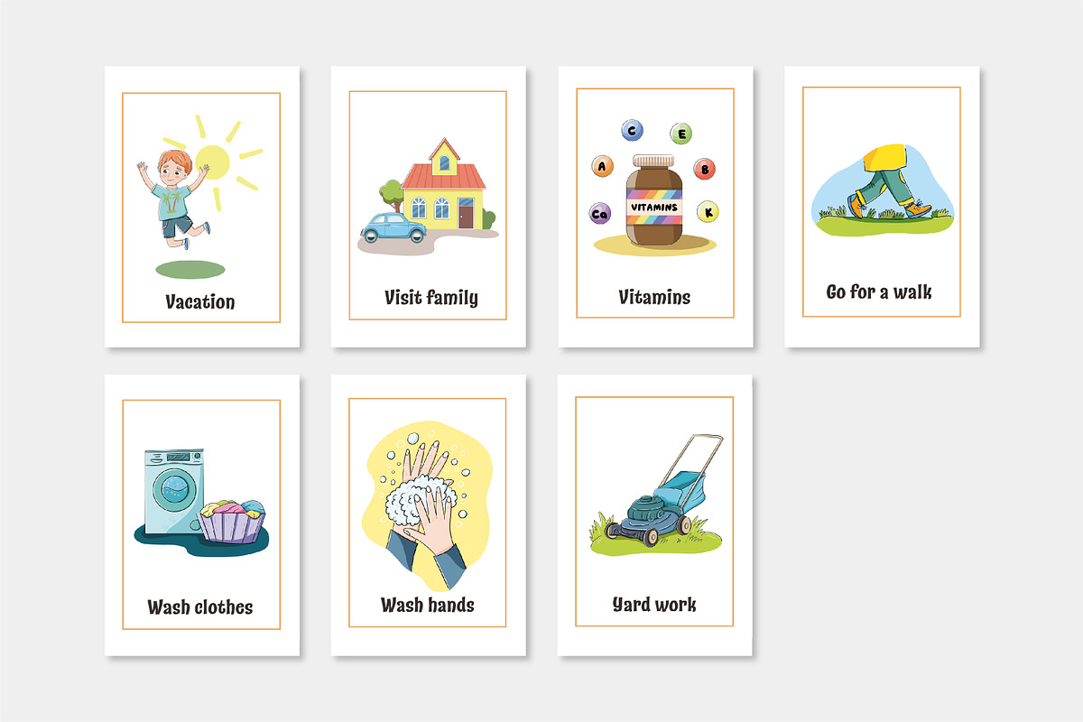 Printable Chore Clip Art Cards, a Card Template by svetodesign (Photo 8 of 9)