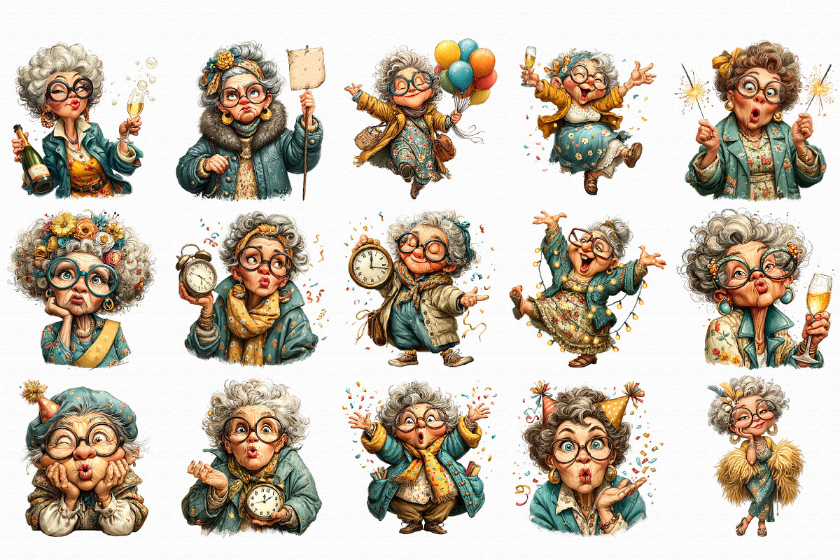 New year Funny Old Lady Sublimation, an Icon by Libby Wishes (Photo 2 of 7)