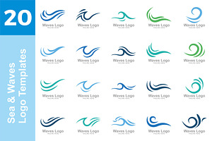 20 Logo Sea & Waves Templates Bundle
