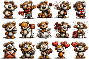 Whimsical Valentine Teddy Clipart, an Illustration by OK Design (Thumbnail 3 of 6)