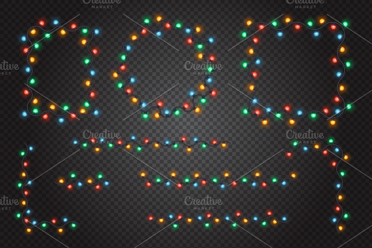 Colourful Christmas string lights, a Decorative Illustration by Yayasya (Photo 2 of 3)