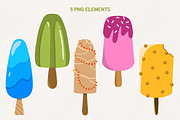 Cute colorful set with ice cream, a Pattern Graphic by Vaniuta_Art (Thumbnail 2 of 6)