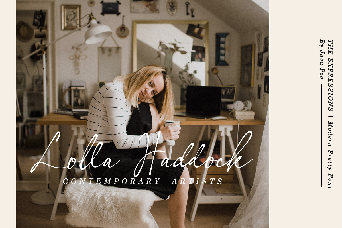 The Expressions / modern pretty font preview 5