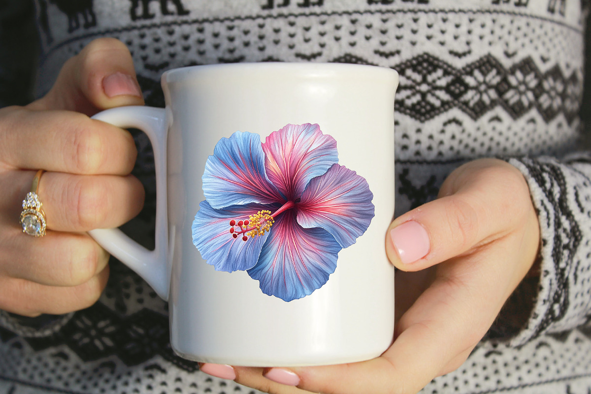 Hibiscus Flower Watercolor Cliparts, an Illustration by Designworld (Photo 7 of 8)