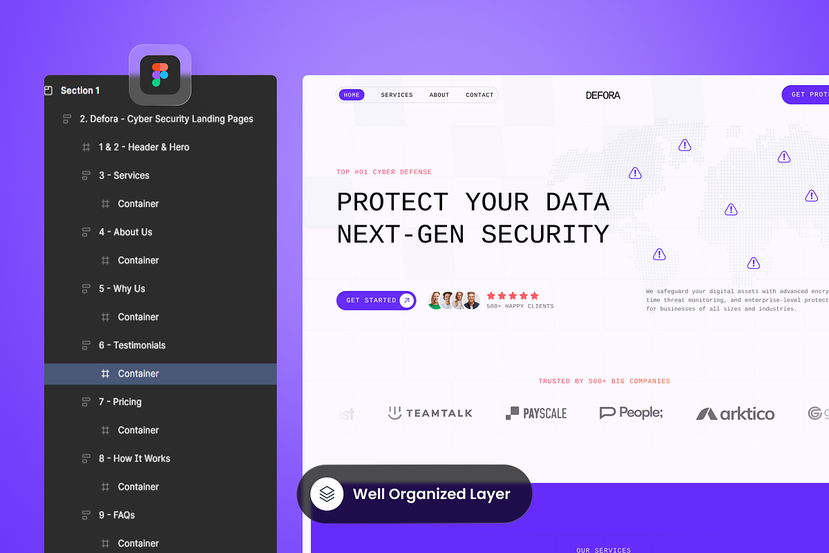 Defora - Cyber Security Landing Page preview 2