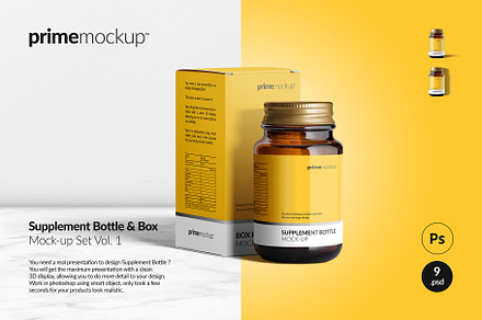 Supplement Bottle Mockup Set Vol. 1