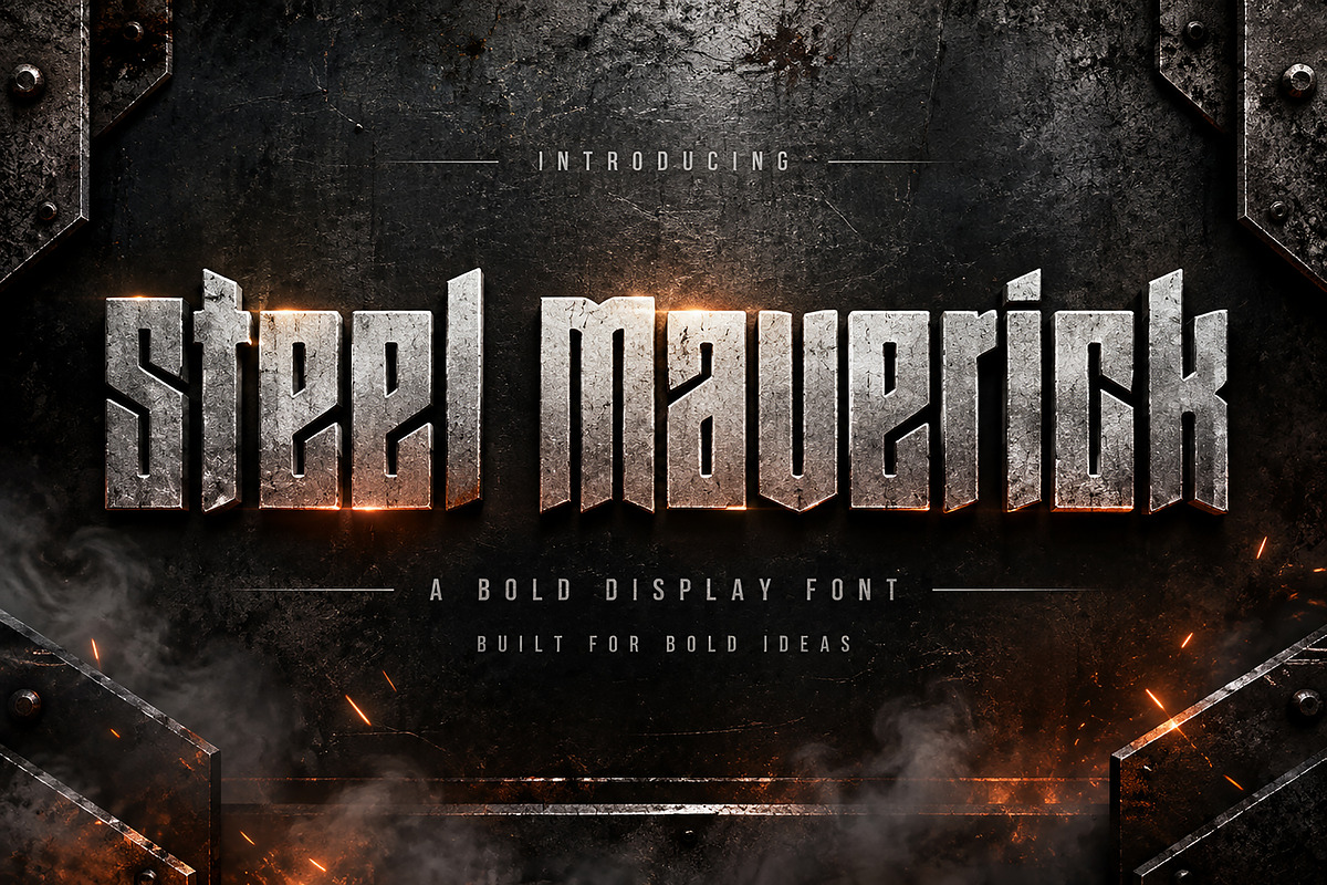 Steel Maverick, a Slab Serif Font by Wow Magic (Photo 1 of 5)