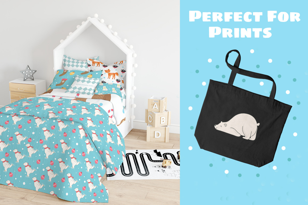 Hello Polar Bear!- clipart set, a Graphic by ComelyPics Shop (Photo 7 of 9)