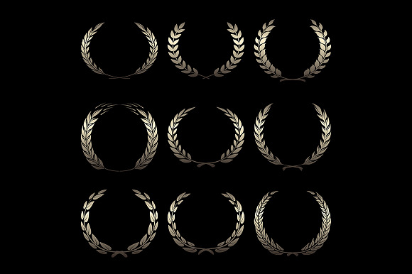Vector Gold Award Wreaths Laurel