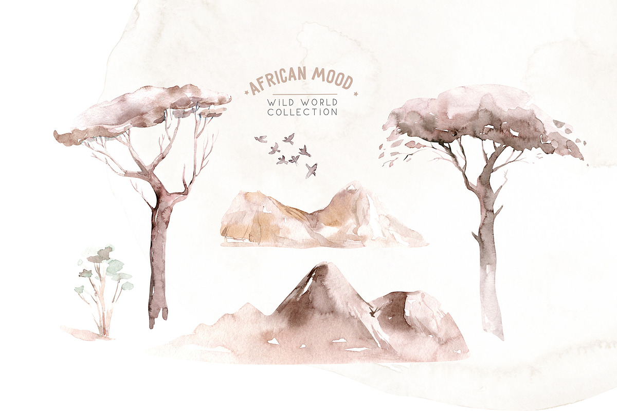 African animals watercolor set, an Animal Illustration by Peace ART (Photo 11 of 24)