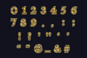 Smart Steel Gold Bitmap Font