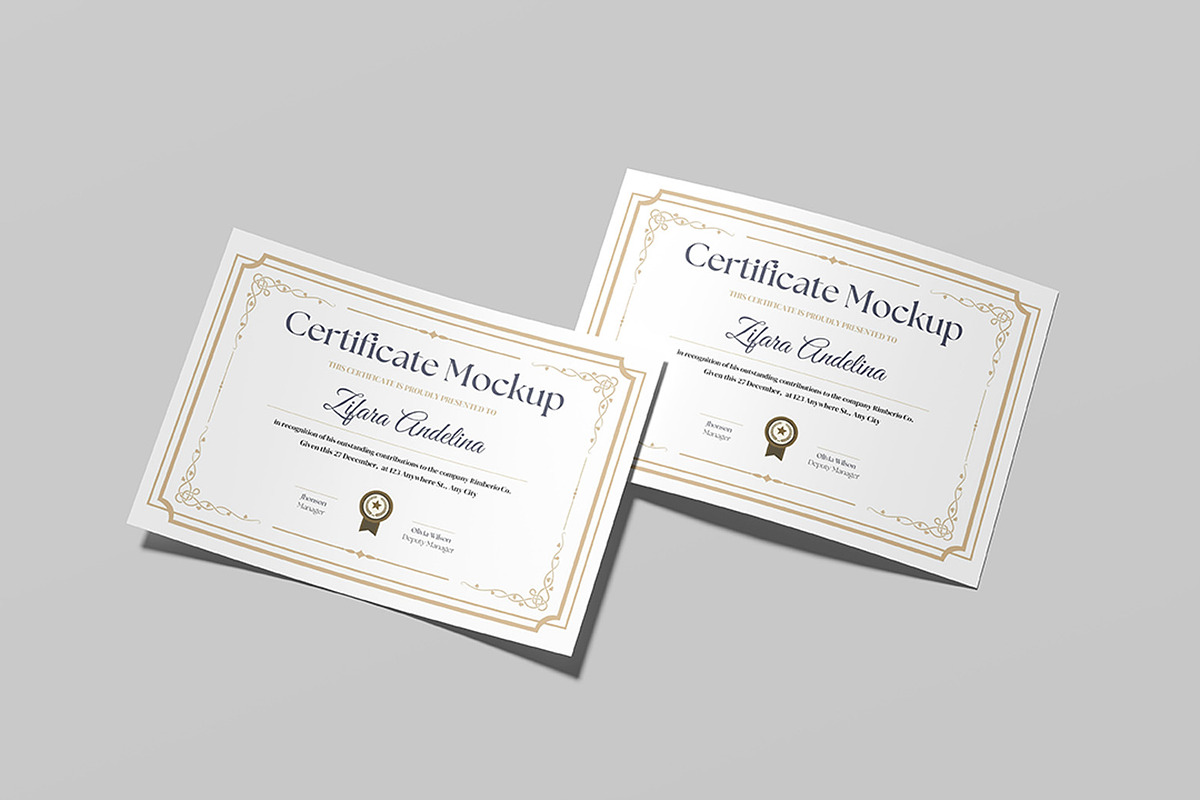 Certificate Mockup, an Advertising Mockup by ZifaraDesign (Photo 11 of 11)