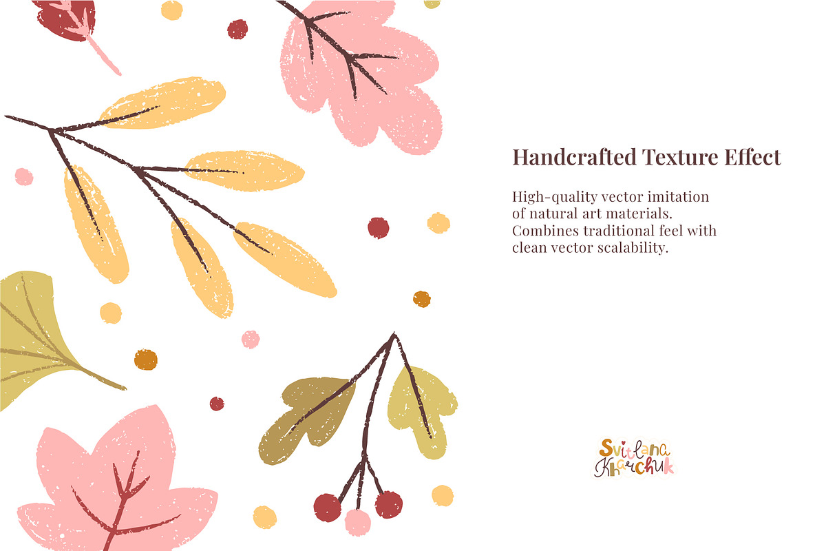 Textured Autumn Leaves Collection, a Pattern Graphic by Svitlana Kharchuk (Photo 10 of 11)