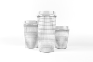 Three Sizes Coffee Cup Mockup, a Cups & Container Mockup by Qaleb Studio