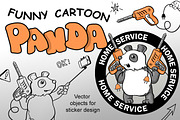 Funny Vector Pandas - Doodle Style, an Animal Illustration by Savgraf (Thumbnail 1 of 6)