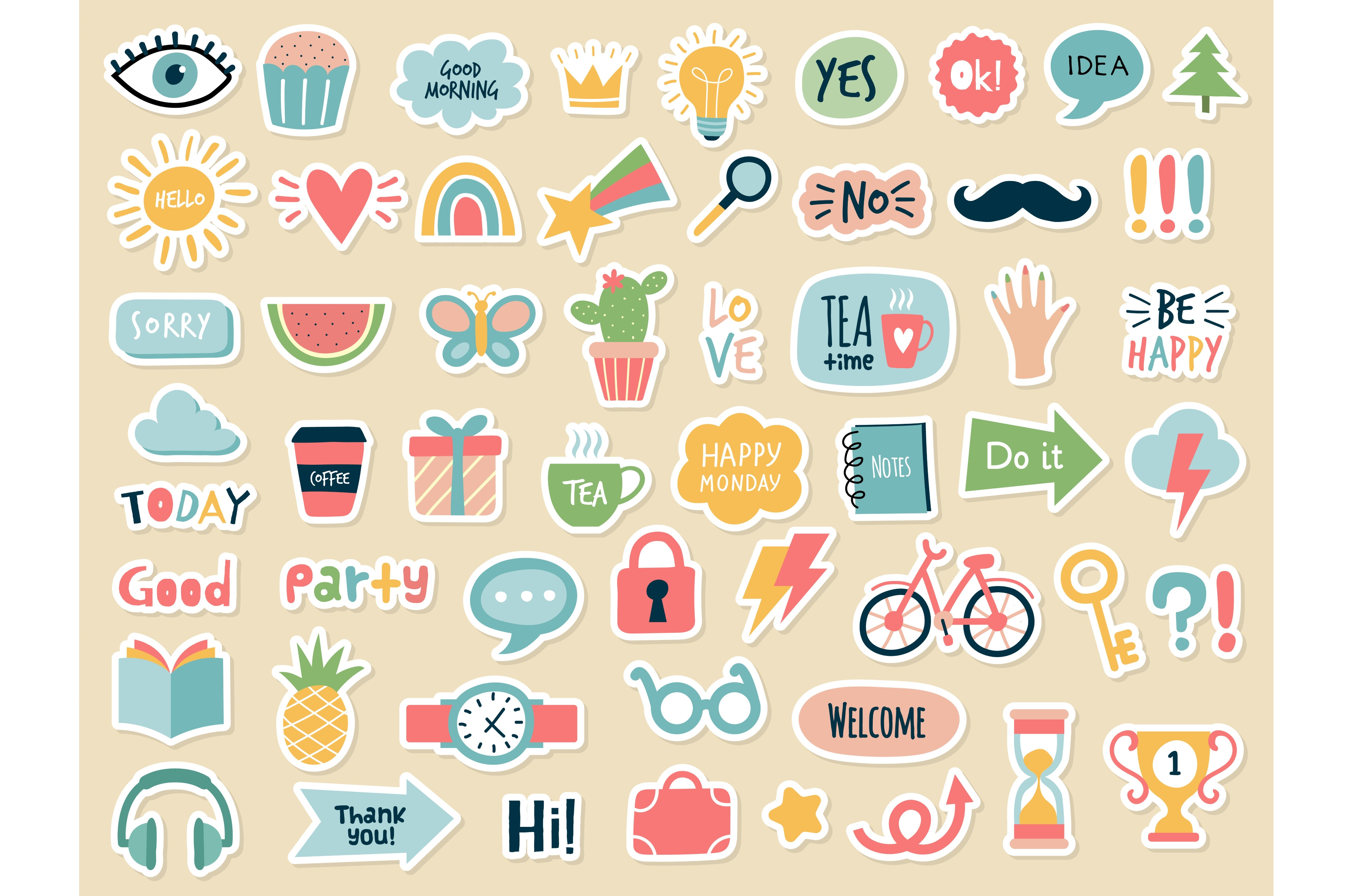 Planner stickers. Journal daily, a Background Graphic by Onyx