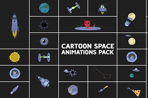 Cartoon Space Animations For DaVinci