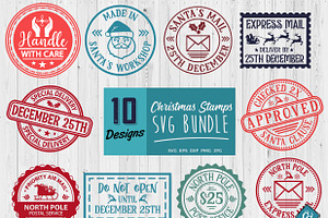 Christmas Post Stamps Bundle. Sticke