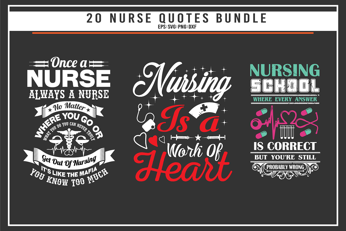 Nurse 20 quotes t shirt bundle, a Graphic by Uniquesvg99 (Photo 6 of 7)