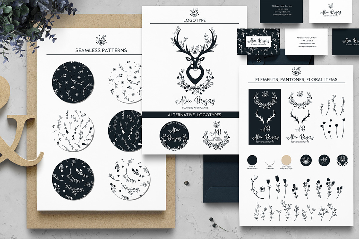 BRANDING HAND DRAWN BOHO ELEMENTS. preview 8