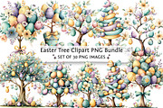Easter Tree Clipart PNG Bundle, an Illustration by DreamPrint404 (Thumbnail 1 of 6)
