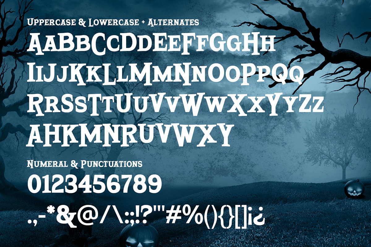 Hitrun – Bouncy Spooky Font, a Serif Font by Drizy (Photo 5 of 10)