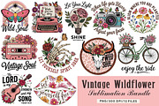 Vintage Wildflower Sublimation, an Illustration by CreationArt (Thumbnail 1 of 13)