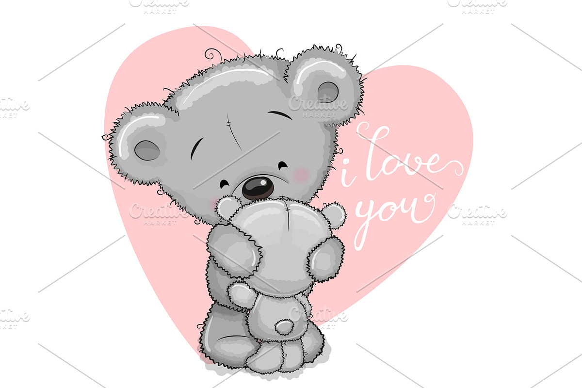 Cartoon mother bear is hugging baby, an Animal Illustration by Regina Art (Reginast777)