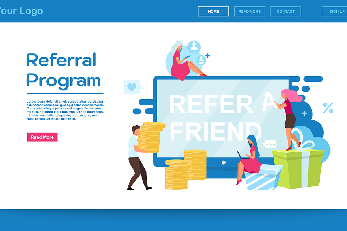 Referral program landing page, a Landing Page Template by IMG visuals ...