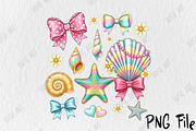 Summer Coquette Bow, Seashell Png, a Seasonal Illustration by Rose Art (Thumbnail 4 of 4)