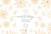 Watercolor Daisy Clipart Floral Card, a Decorative Illustration by Essem Creatives (Thumbnail 1 of 5)