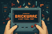 Brickware - Thick Pixel Font, a Sans Serif Font by HipFonts (Thumbnail 1 of 8)
