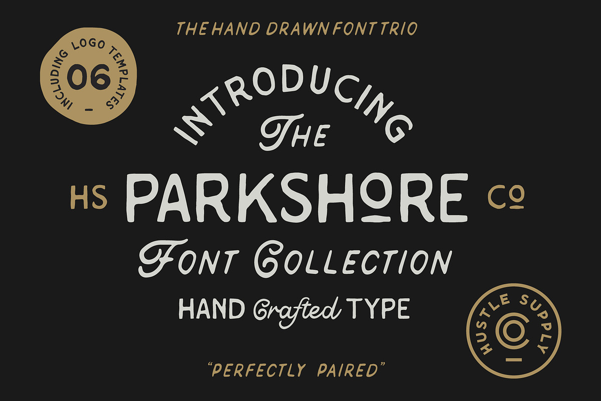 The Parkshore Font Collection, a Script Font by Hustle Supply Co. (Photo 1 of 11)