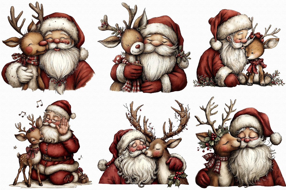 Santa Claus and Reindeer PNG, an Illustration by Libby Wishes (Photo 5 of 6)