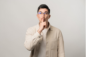 It's a secret. A mysterious and, a Person Photo by AD Stock Images