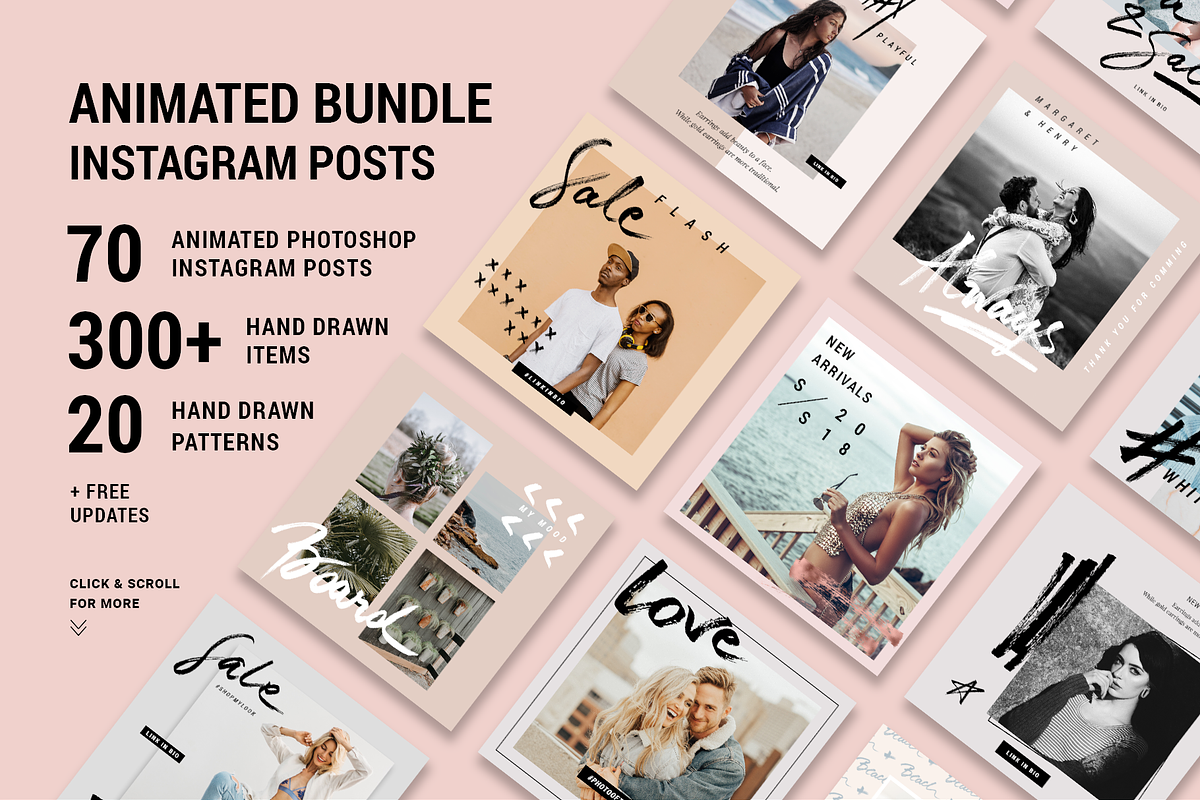 ANIMATED Instagram Posts Bundle, a Social Media Template by SilverStag Type Foundry (Photo 1 of 37)