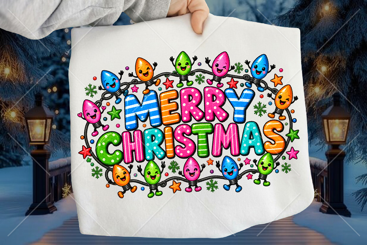 Merry Christmas, Christmas Lights, a Seasonal Illustration by Canvas Craft (Photo 1 of 6)